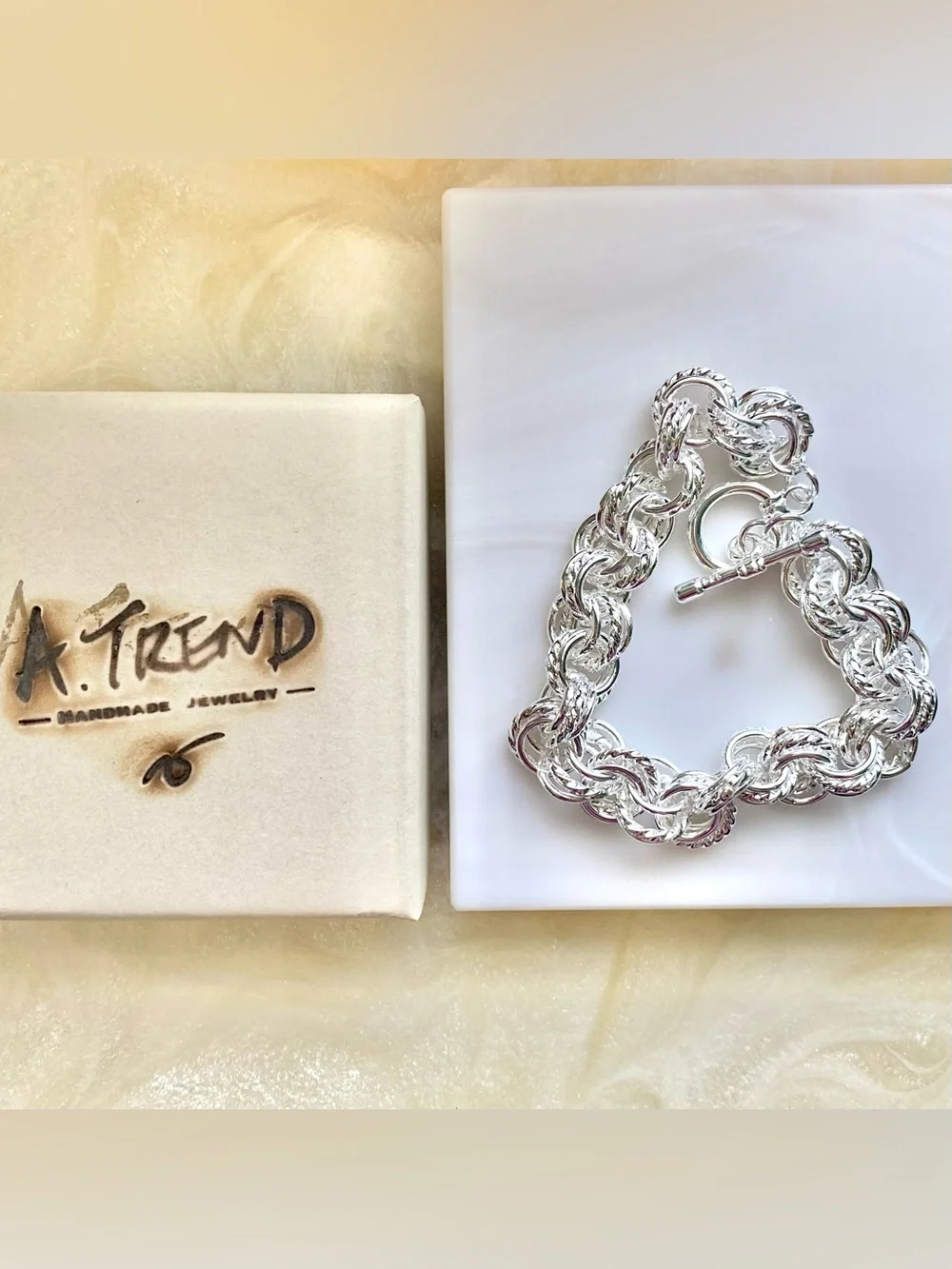Chunky Silver Chain Bracelet - Silver